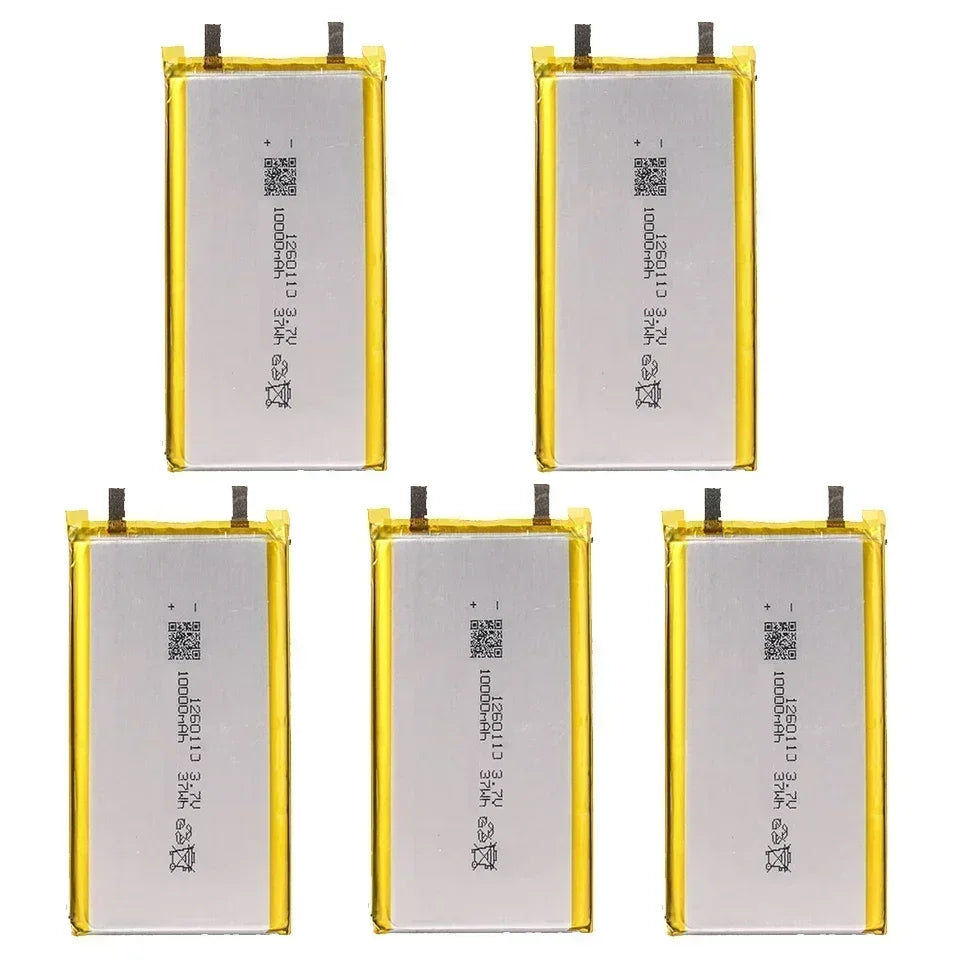 1260110 Battery 3.7V 10000mAh Lithium Polymer Batteries Lipo Li-Po Rechargeable Cells for Power Bank Laptop Camping Lights Diy