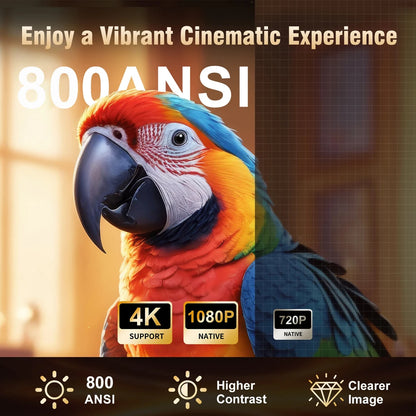 DITONG 4K Projector Android Native 1080P 600ANSI Portable Auto Focus Video Home Cinema Outdoor HD LED Projetor