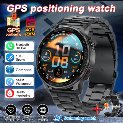 Fashion Smart Watch Men 4GB Memory Local MusicVideo Player AMOLED Always show Sport Watch Waterproof GPS Offline Maps Smartwatch