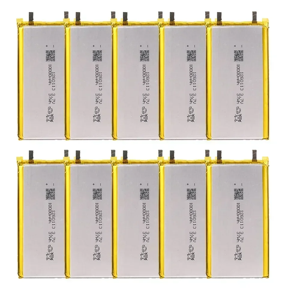 1260110 Battery 3.7V 10000mAh Lithium Polymer Batteries Lipo Li-Po Rechargeable Cells for Power Bank Laptop Camping Lights Diy