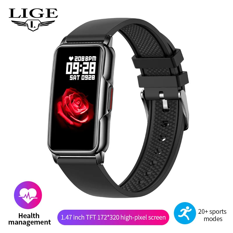 LIGE For Android IOS Xiaomi Smart Watch Women Men Bluetooth Call Music Fitness Sports Bracelet Sleep Monitor Smartwatch Gift