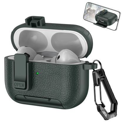 Phone Holder cortex Case For AirPods Pro 3  Bluetooth headset Cover For AirPods Pro 2 or AirPods 1 2 3 4 Pro Case With Hook