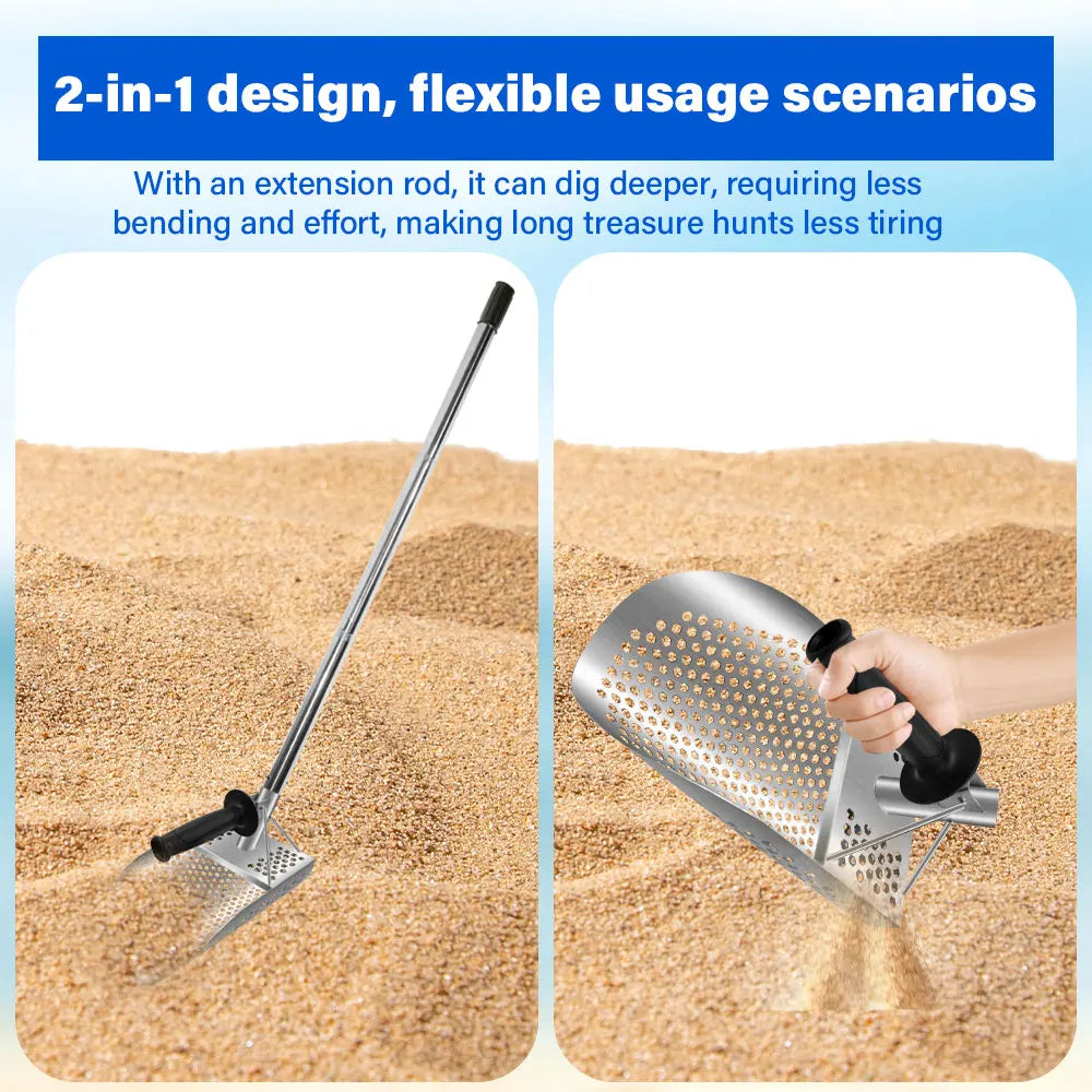 Stainless Steel Metal Detecting Beach Finds Sand Scoop Shovel Equipment Garden Gadgets Utensils Supplies New