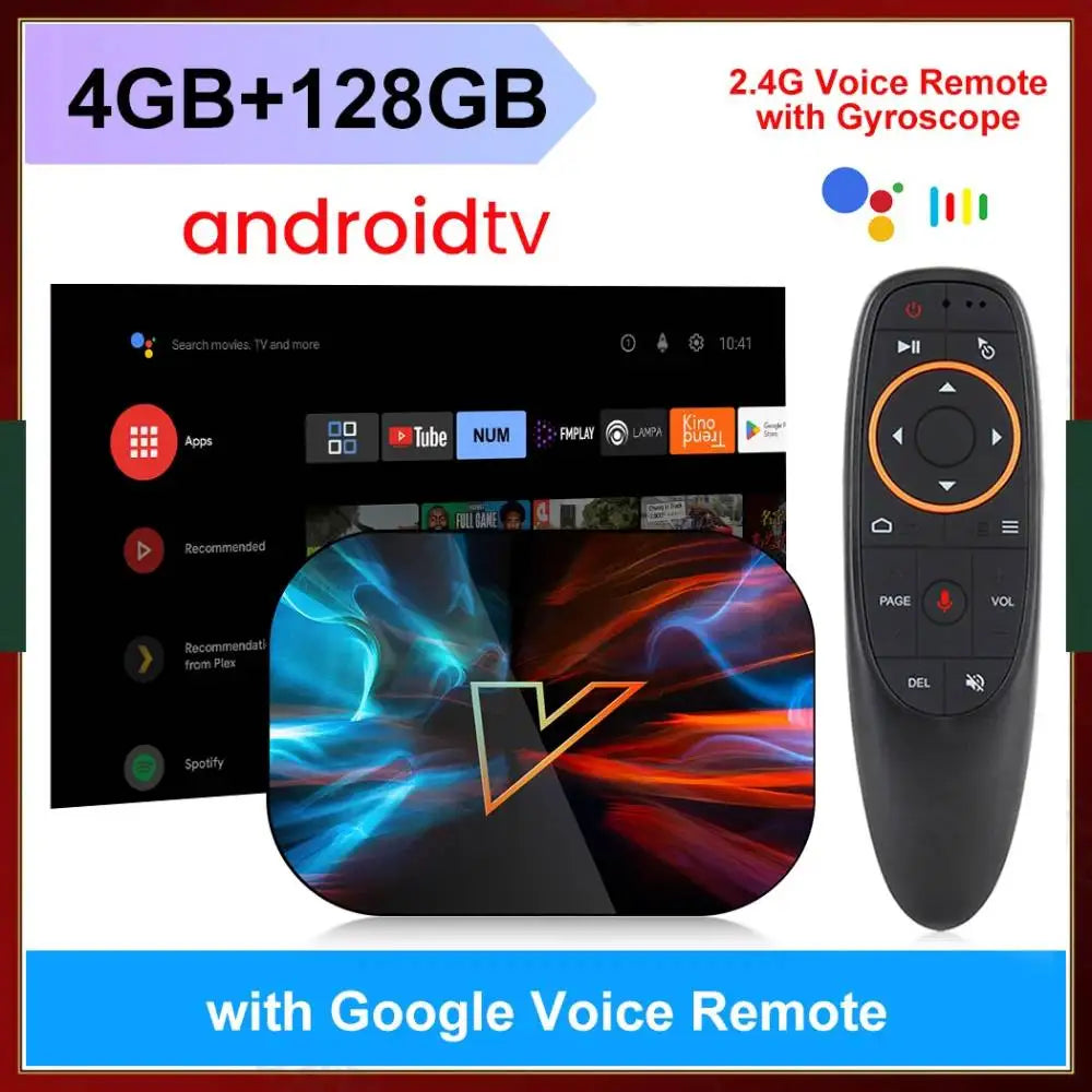 Amlogic S905X4 androidtv 11.0 Smart TV Box VONTAR X4 ATV Android 11 Media Player Google Voice Input AV1 1000M Dual Wifi 4GB RAM