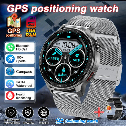Fashion Smart Watch Men 4GB Memory Local MusicVideo Player AMOLED Always show Sport Watch Waterproof GPS Offline Maps Smartwatch