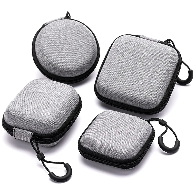 Portable Shockproof Headphone Case Earphone Bag Headset Storage Bag Hard Shell Earphone Accessories Memory Card USB Cable