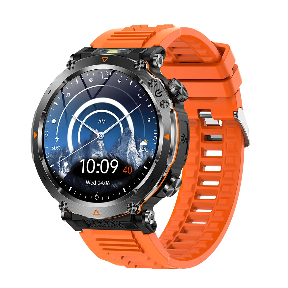 MEVADEN 1.7" Large Screen Outdoor Sports Compass Smart Watch Bluetooth Call Flashlight 600mAh Health Monitor Smartwatch MD57