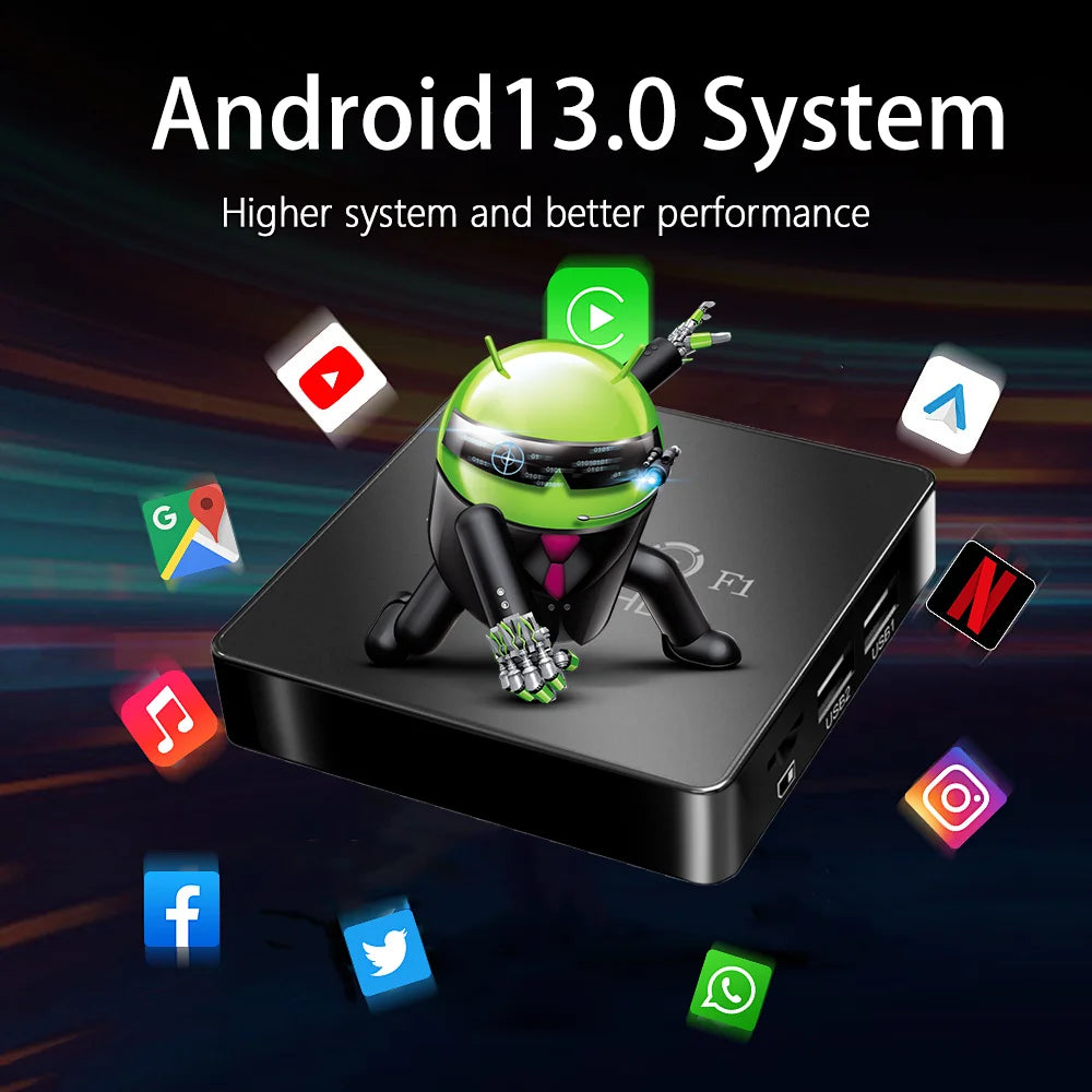 MX10 F1 Android Smart TV Box 2GB RAM 16GB eMMC flash Allwinner H313  4K Media Player Build in Wi-Fi 2.4G + BT5.0