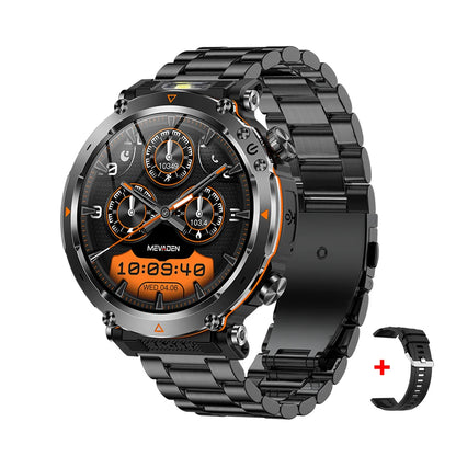 MEVADEN 1.7" Large Screen Outdoor Sports Compass Smart Watch Bluetooth Call Flashlight 600mAh Health Monitor Smartwatch MD57