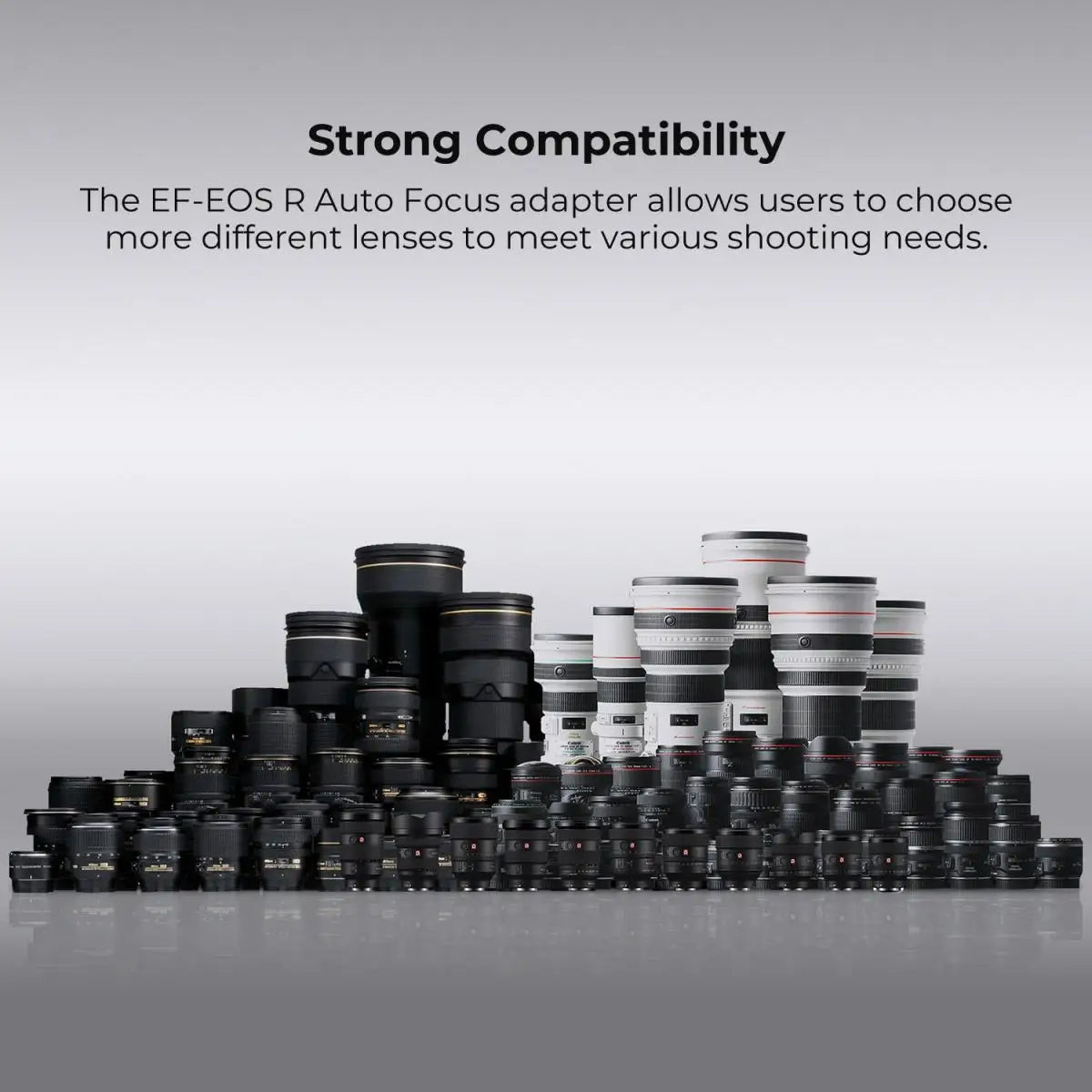 K&amp;F CONCEPT EF to EOS R Adapter Auto Focus Lens Mount Adapter for Canon EF EF-S Lens to Canon EOS R/RF R3 R6 R50 Mount Cameras