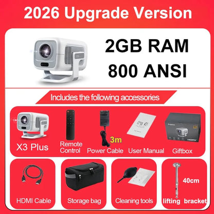 DITONG 4K Projector Android Native 1080P 600ANSI Portable Auto Focus Video Home Cinema Outdoor HD LED Projetor