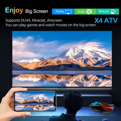 Amlogic S905X4 androidtv 11.0 Smart TV Box VONTAR X4 ATV Android 11 Media Player Google Voice Input AV1 1000M Dual Wifi 4GB RAM