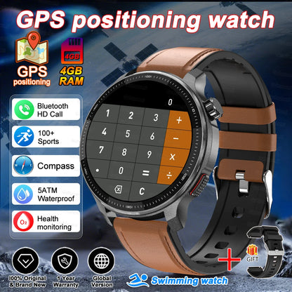 Fashion Smart Watch Men 4GB Memory Local MusicVideo Player AMOLED Always show Sport Watch Waterproof GPS Offline Maps Smartwatch